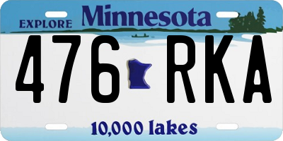 MN license plate 476RKA