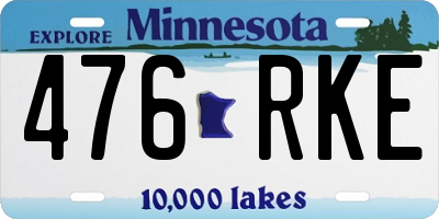 MN license plate 476RKE