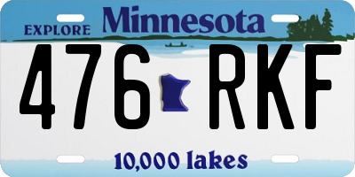 MN license plate 476RKF