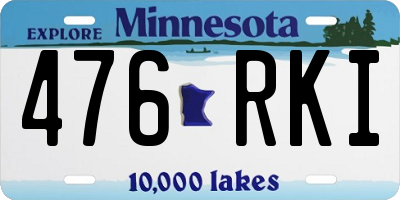 MN license plate 476RKI