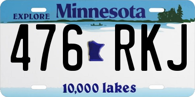 MN license plate 476RKJ