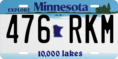 MN license plate 476RKM