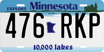 MN license plate 476RKP