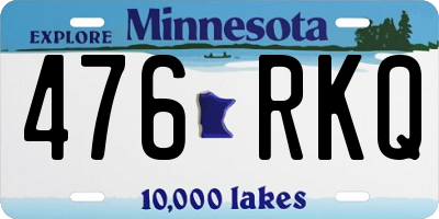 MN license plate 476RKQ