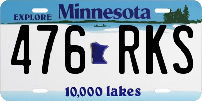 MN license plate 476RKS