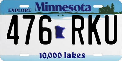 MN license plate 476RKU