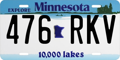 MN license plate 476RKV