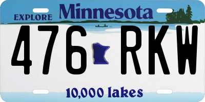 MN license plate 476RKW