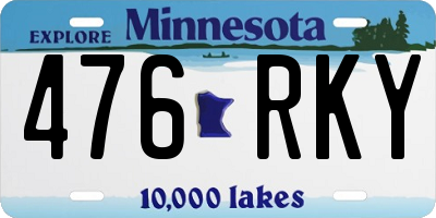 MN license plate 476RKY