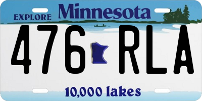 MN license plate 476RLA