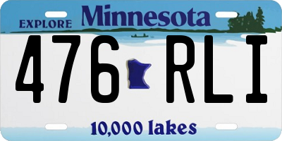 MN license plate 476RLI
