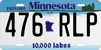 MN license plate 476RLP