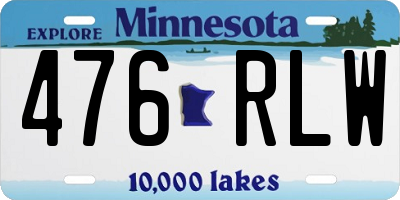 MN license plate 476RLW