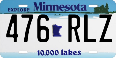 MN license plate 476RLZ