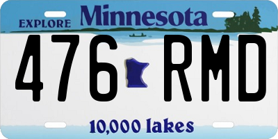 MN license plate 476RMD
