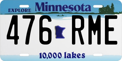 MN license plate 476RME