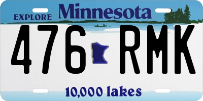MN license plate 476RMK