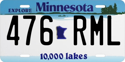 MN license plate 476RML