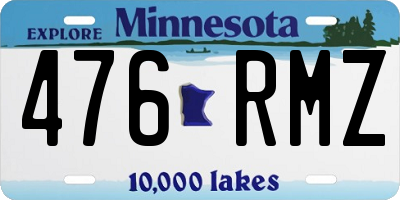 MN license plate 476RMZ