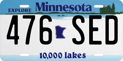 MN license plate 476SED