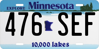 MN license plate 476SEF