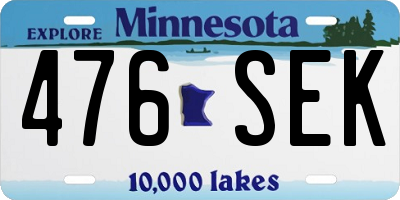 MN license plate 476SEK