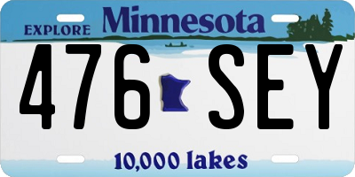 MN license plate 476SEY