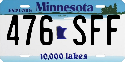 MN license plate 476SFF