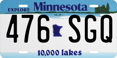 MN license plate 476SGQ