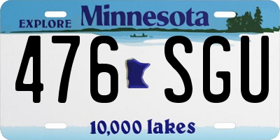 MN license plate 476SGU