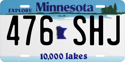 MN license plate 476SHJ