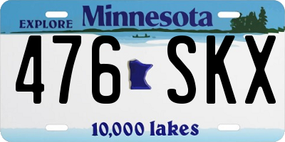 MN license plate 476SKX