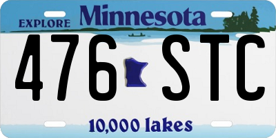 MN license plate 476STC
