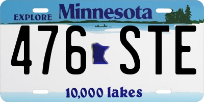 MN license plate 476STE