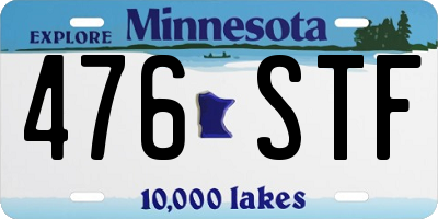 MN license plate 476STF
