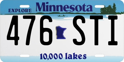 MN license plate 476STI