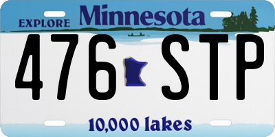 MN license plate 476STP