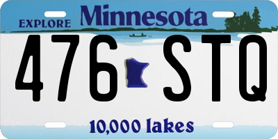 MN license plate 476STQ