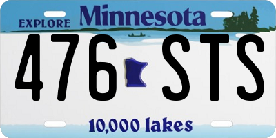 MN license plate 476STS