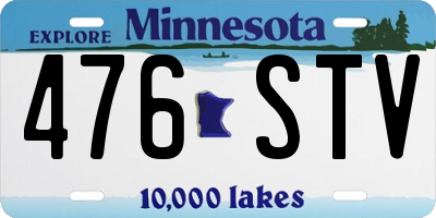 MN license plate 476STV