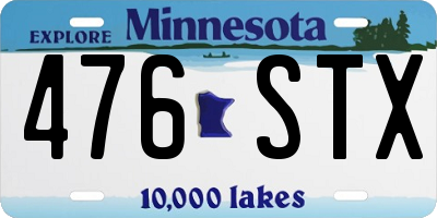 MN license plate 476STX