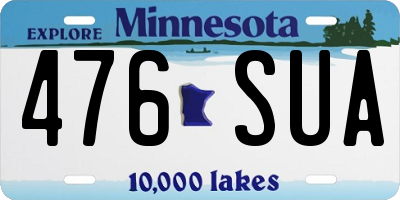 MN license plate 476SUA
