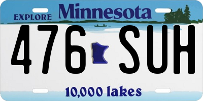 MN license plate 476SUH