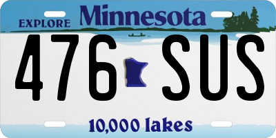 MN license plate 476SUS
