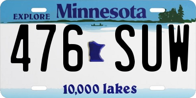 MN license plate 476SUW