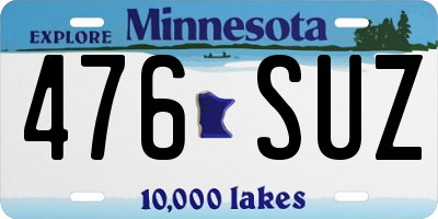 MN license plate 476SUZ