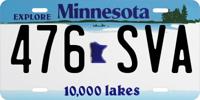 MN license plate 476SVA