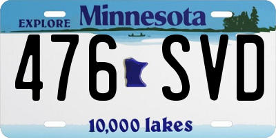 MN license plate 476SVD