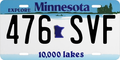 MN license plate 476SVF
