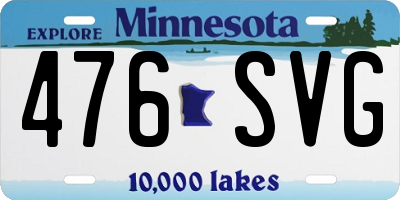 MN license plate 476SVG